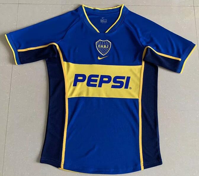 2002 Boca Juniors Retro Home Kit Soccer Jersey